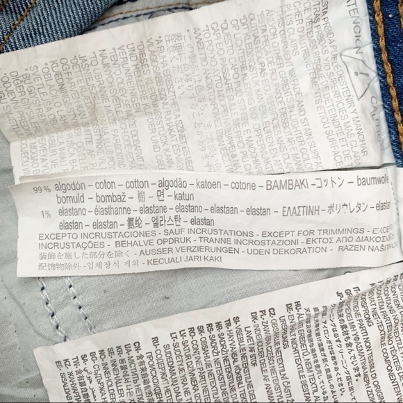 Zara Pearl Embellished Boyfriend Jeans Distressed Raw Step Hem Light Wash Size 0 - Picture 9 of 11